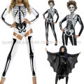 Roupas de esqueleto de vampiro de poliéster OEM para cosplay de Halloween